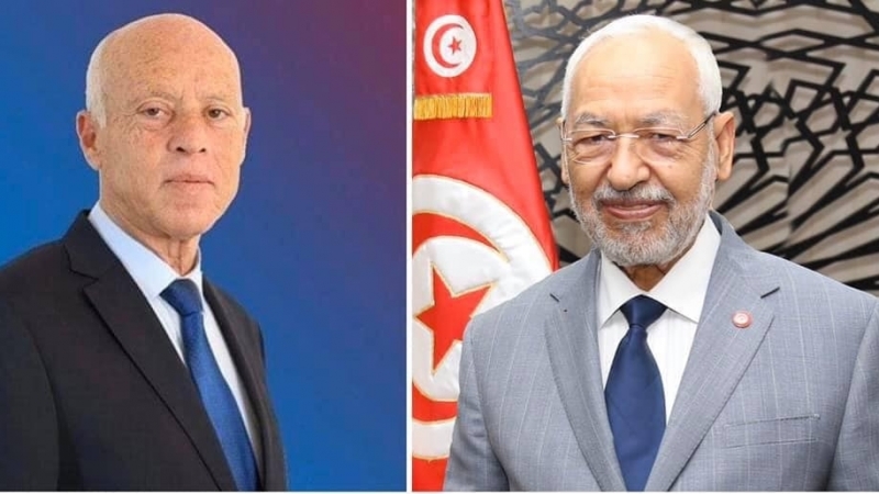 قيس سعيد و الغنوشي